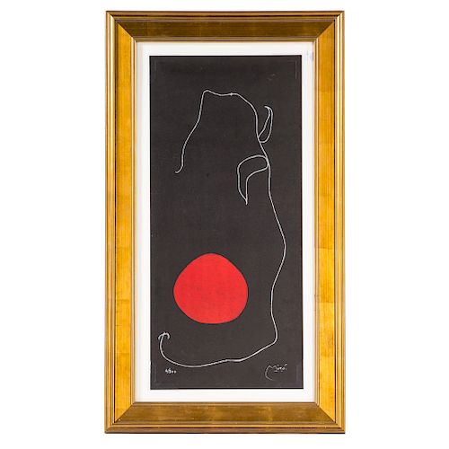 Joan Miro. "Oiseau Devant le Soleil," lithograph