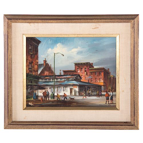 Melvin Miller. "Broadway Market," oil on canvas