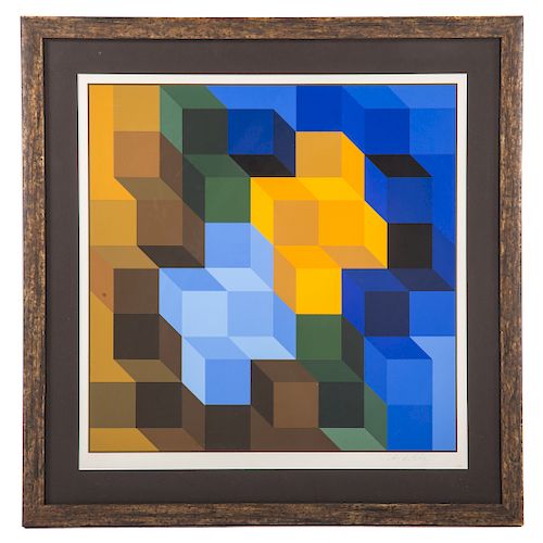 Victor Vasarely. "Hommage a l'Hexagone", serigraph