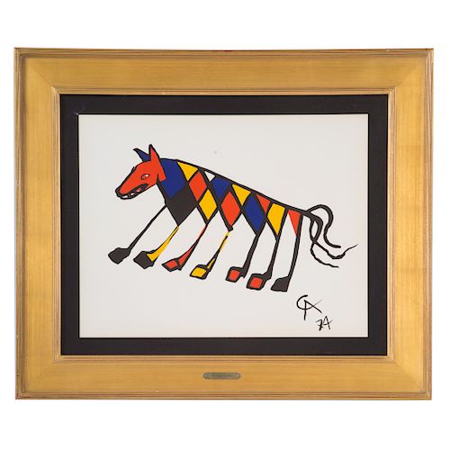 Alexander Calder. "Beastie," color lithograph