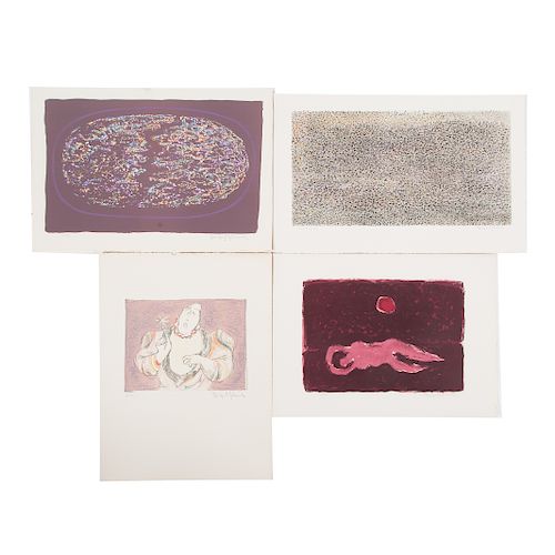 Manfred Schwartz. Four color lithographs-violet