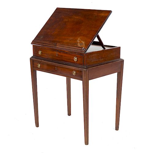 George III style mahogany architect's desk