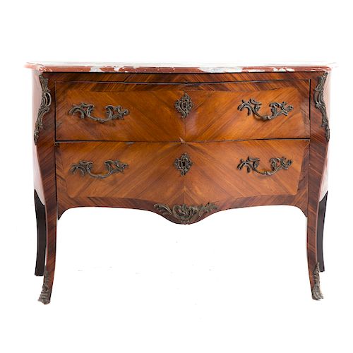 Louis XV style bronze mounted commode