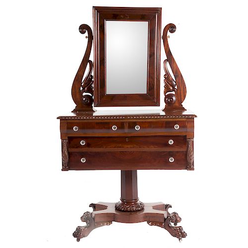 Classical Revival mahogany dressing table
