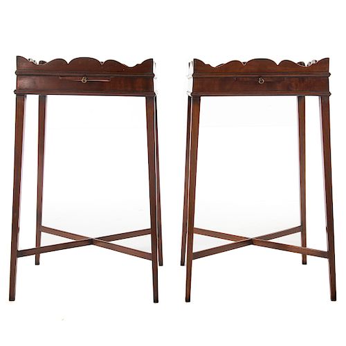 Pair Federal style mahogany side tables