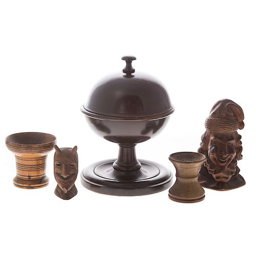 Five American and Continental wood objects