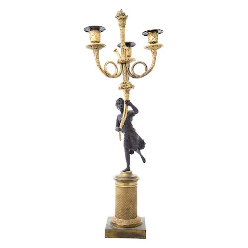 Napoleon III bronze figural candelabrum