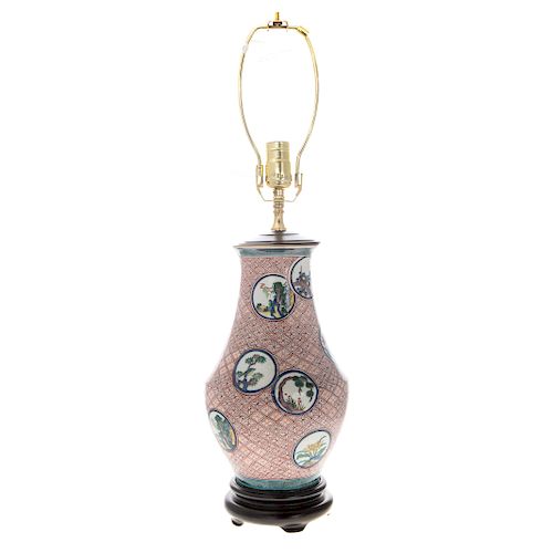 Chinese Export porcelain vase lamp