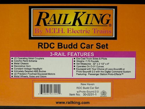 Rail King RDC Budd Car Set O Gauge Model Train Set
