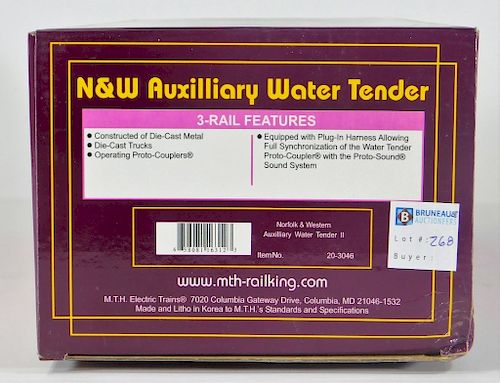 MTH Norfolk & Western Auxiliary Water Tender II