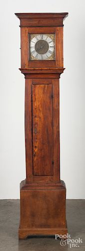 George II yewwood tall case clock