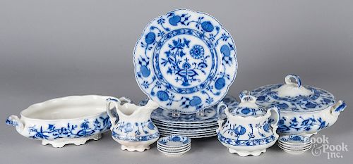 Group of Holland flow blue porcelain.