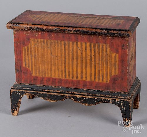 Miniature painted pine blanket chest