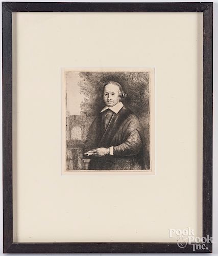Early engraved portrait of a gentleman, etc.