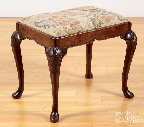 George II style carved mahogany stool