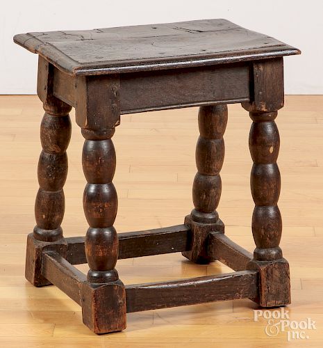 Jacobean style oak joint stool