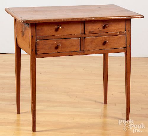 Pine four-drawer work table