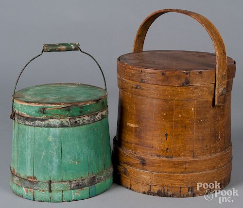 Two painted firkins