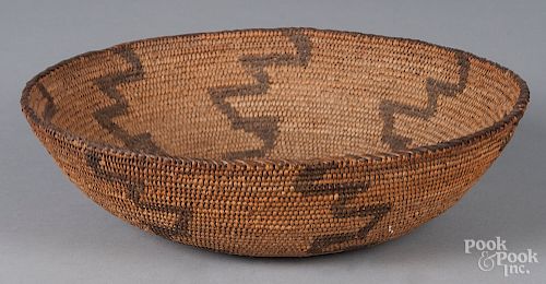 Southwest Native American coiled basketry bowl