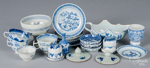 Group of Chinese blue and white export porcelain.