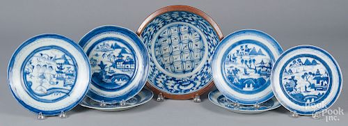 Six Chinese export Canton plates