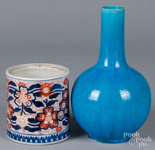 Chinese Imari palette porcelain brush pot
