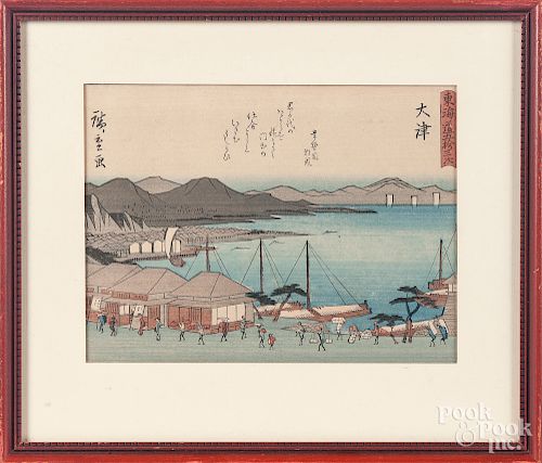Four Japanese woodblock prints