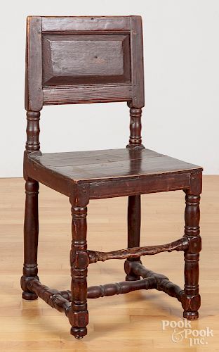 William and Mary painted pine dining chair