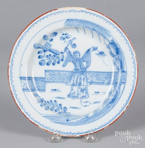 Blue and white delft plate