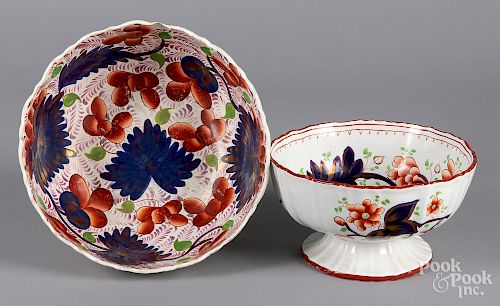 Two Gaudy Welsh bowls