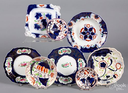 Eight Gaudy Welsh plates