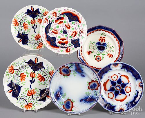 Six Gaudy Welsh and Gaudy Ironstone plates