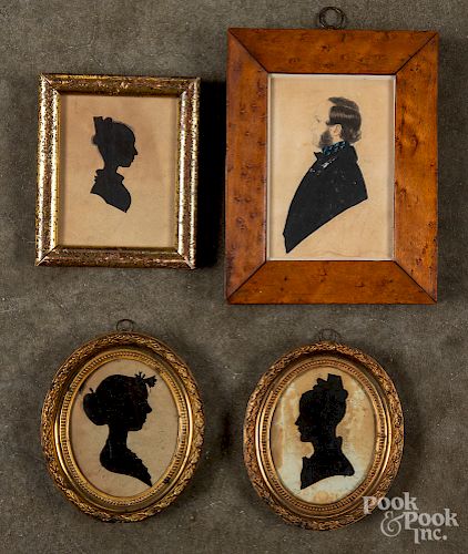 Three female hollowcut silhouettes