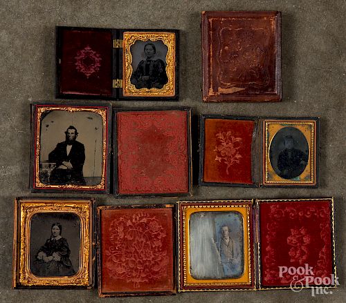 Five tin types and daguerreotypes