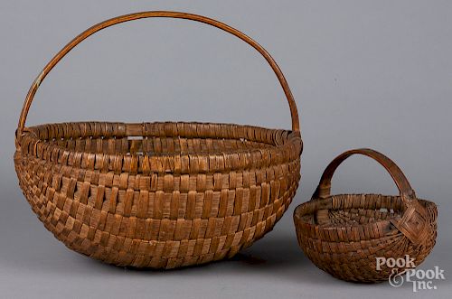 Two split oak melon baskets