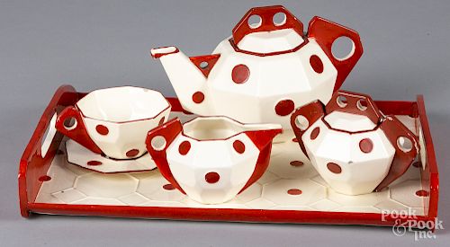 Art Deco pottery tea service