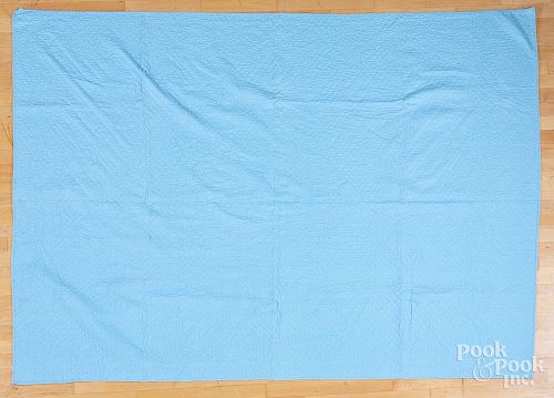 Pair of light blue quilts
