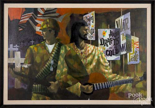 Ron Dembosky, oil on canvas of two musicians