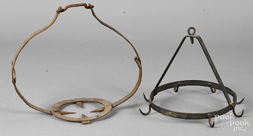 Two wrought iron pot holders