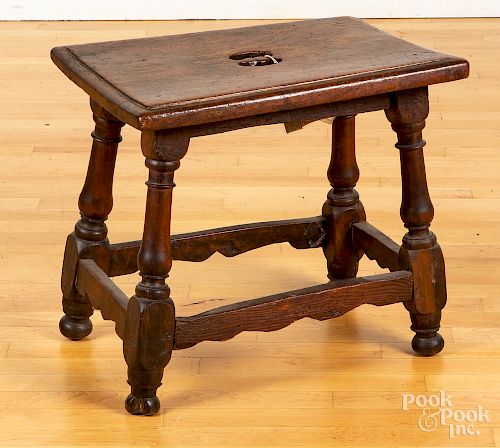 Continental walnut joint stool