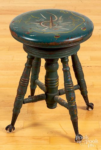 Victorian painted piano stool