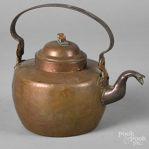 Small dovetailed copper kettle