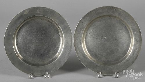 Two Pennsylvania pewter plates
