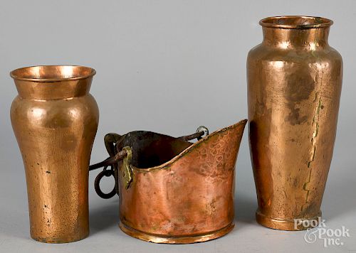 Four copper vessels