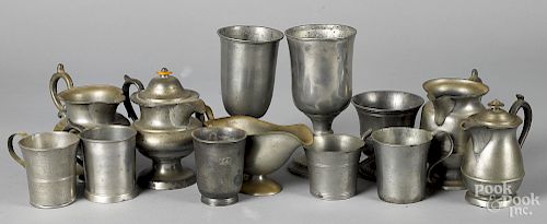 Group of pewter tablewares