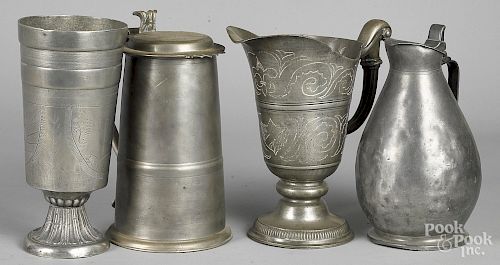 Two pewter flagons