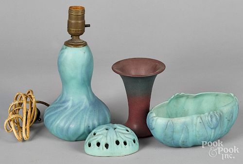 Three pieces of Van Briggle art pottery