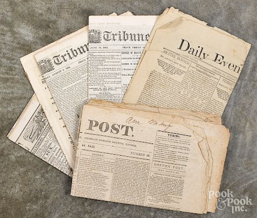 Group of early Civil War newspapers