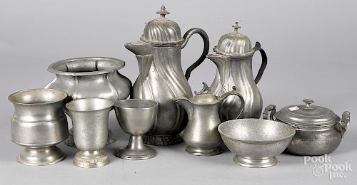 Group of pewter tablewares