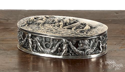 German sterling silver repousse trinket box